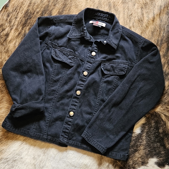 Black Live A Little denim jacket - Picture 1 of 5